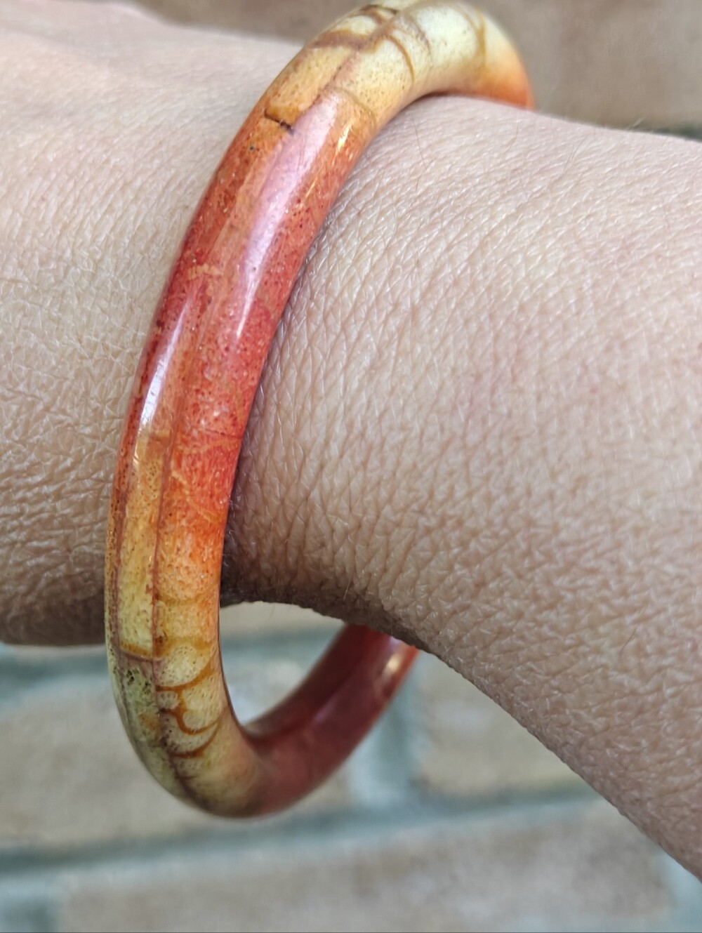 Vintage Genuine Apple Coral Bangle Bracelet